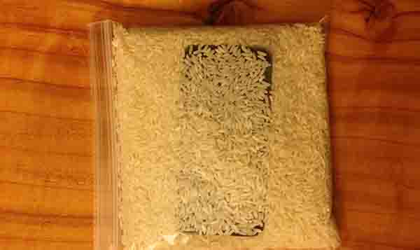 mobile in rice bag
